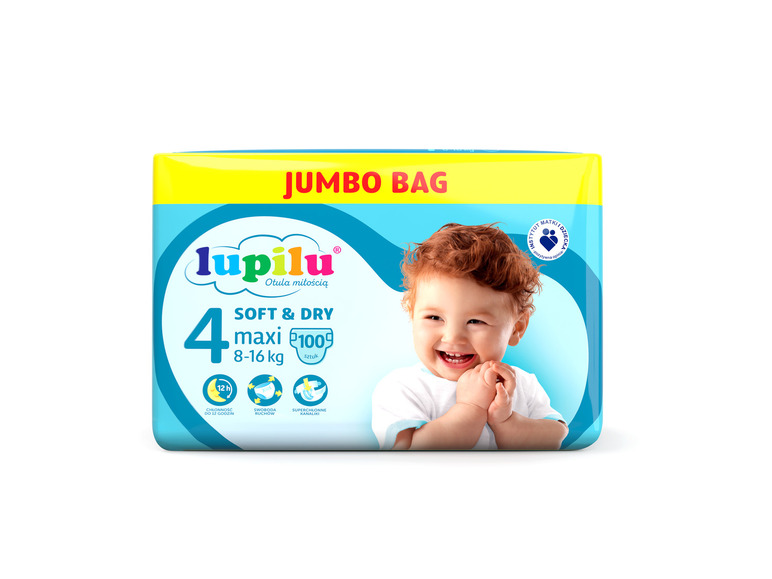 LUPILU Pieluchy SOFT&DRY 4 Maxi 8-16kg, 100 sztuk