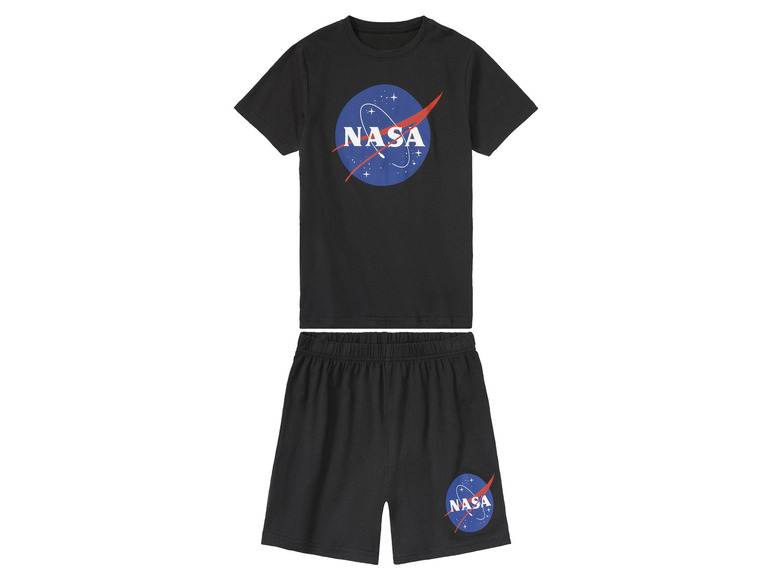 Piżama chłopięca t-shirt + szorty z bohaterami bajek 146/152, Wzór NASA