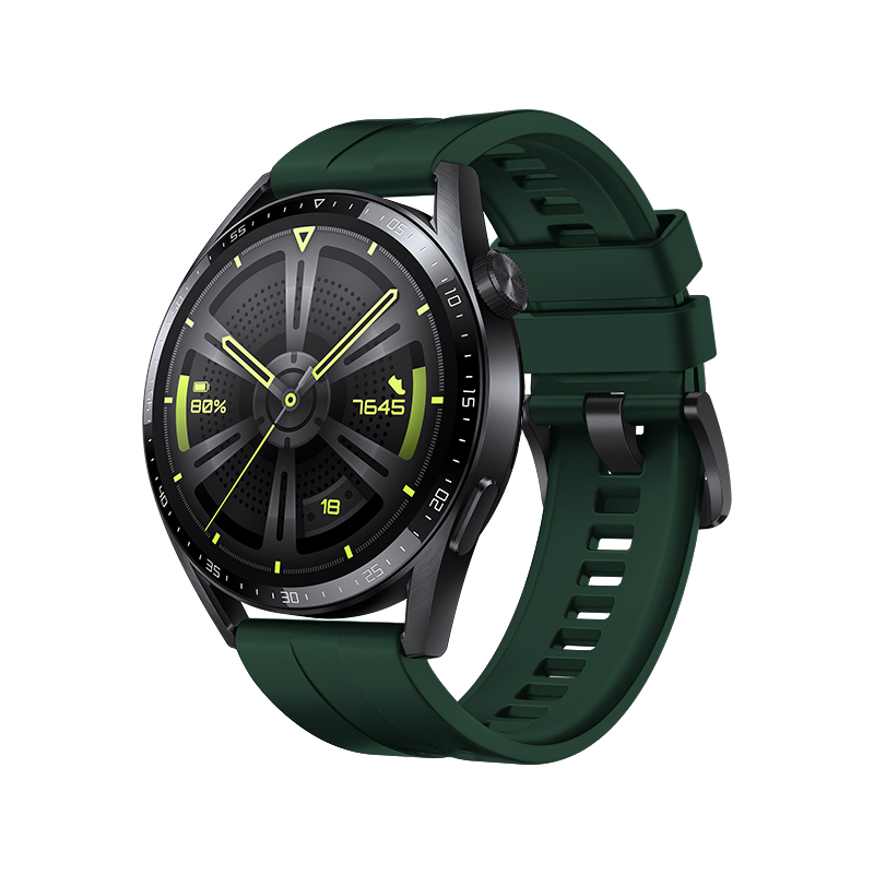 Strap One silikonowa opaska pasek bransoleta bransoletka do zegarka Huawei Watch GT 3 46 mm ciemnozielony