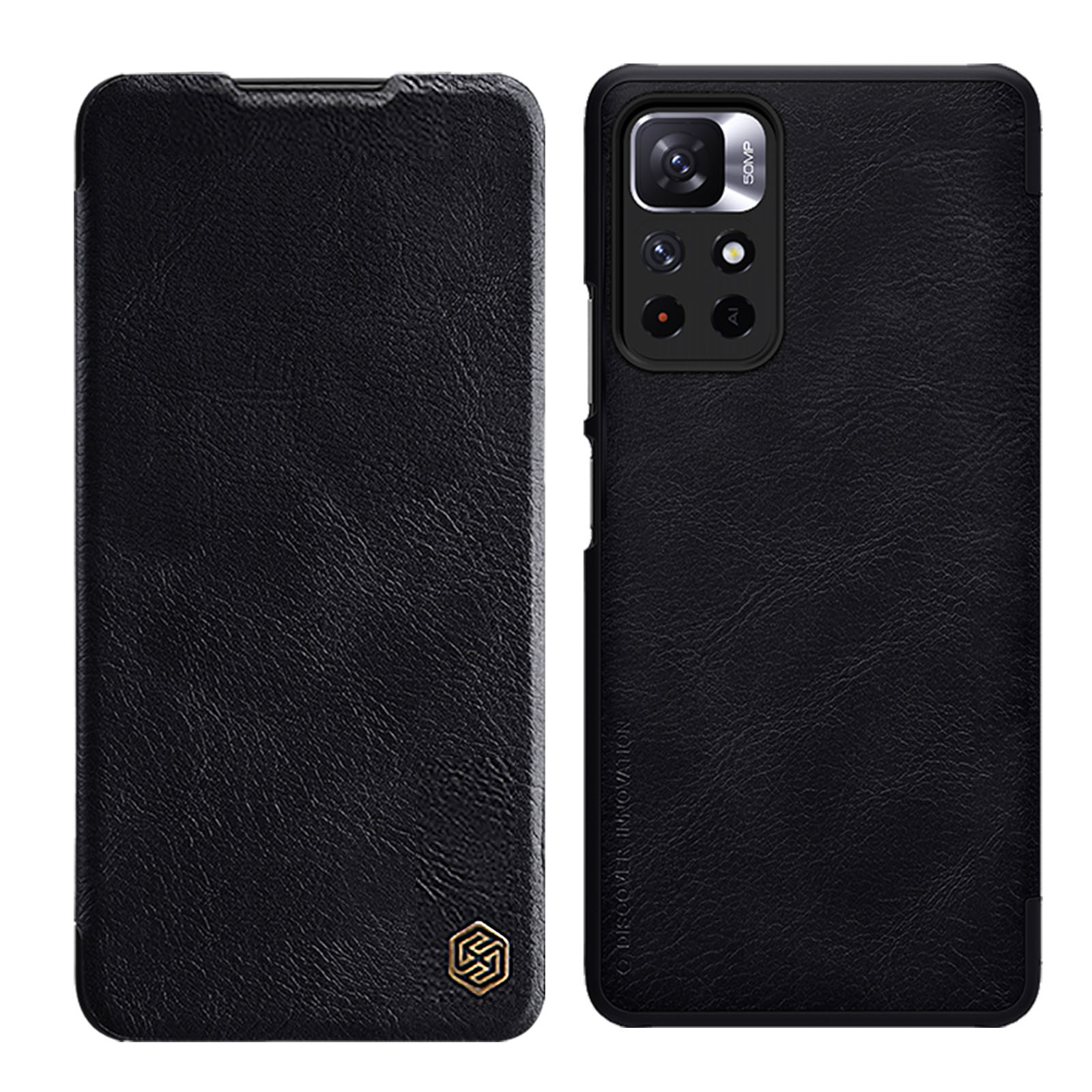 Nillkin Qin Case etui do Xiaomi Redmi Note 11T 5G / Note 11S 5G / Note 11 5G (China) / Poco M4 Pro 5G osłona na aparat kabura pokrowiec obudowa z kla