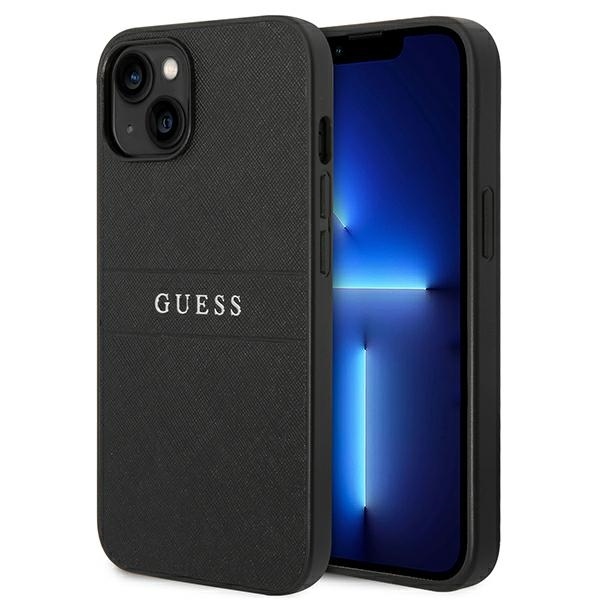 Guess GUHCP14SPSASBBK iPhone 14 6,1" czarny/black Saffiano Strap