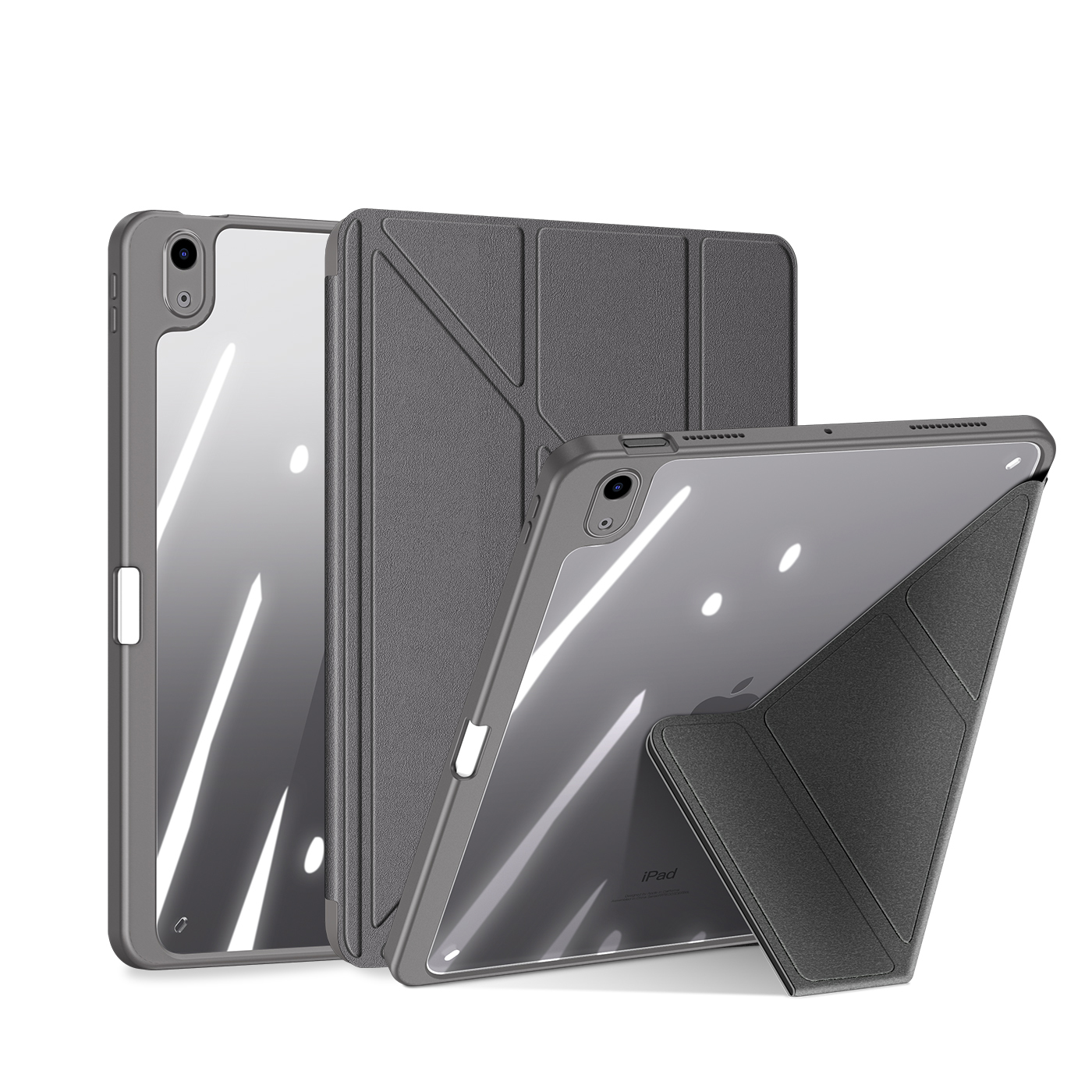 Dux Ducis Magi etui do iPad Air (5. generacji) / (4. generacji) pokrowiec smart cover z podstawką i schowkiem na Apple Pencil szary