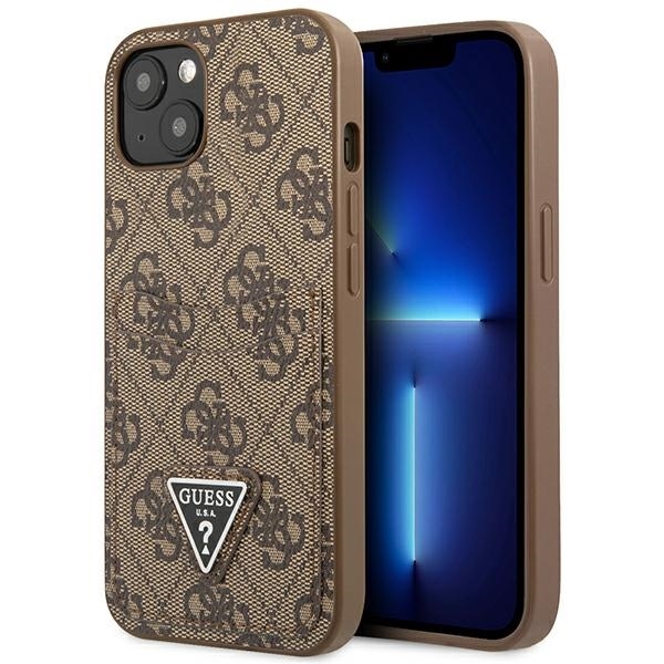 Guess GUHCP13MP4TPW iPhone 13 6,1" brązowy/brown hardcase 4G Triangle Logo Cardslot