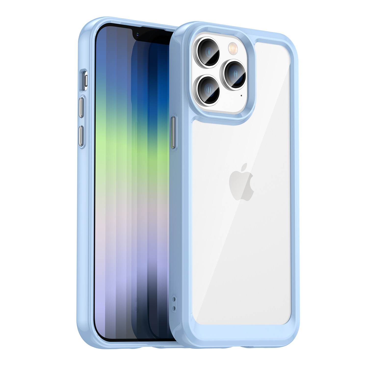 Outer Space Case etui iPhone 14 Pro Max sztywny pokrowiec z żelową ramką niebieski