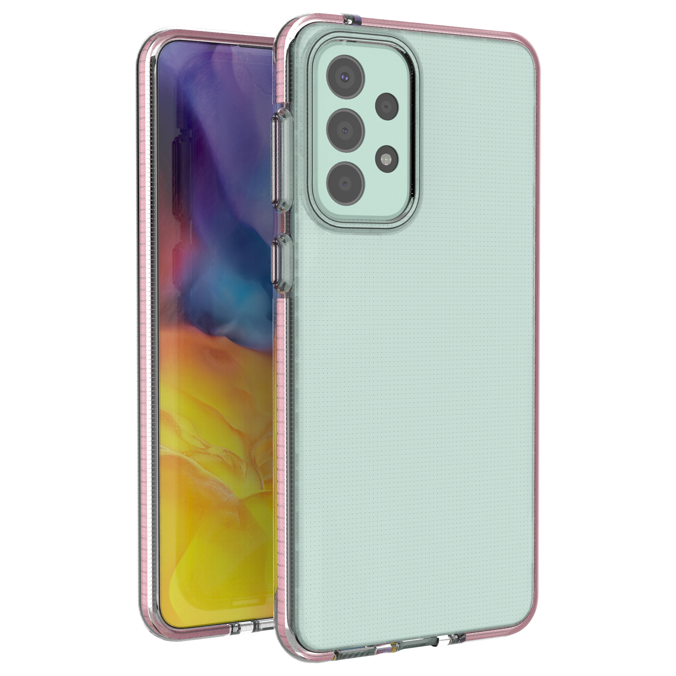 Spring Case pokrowiec żelowe etui z kolorową ramką do Samsung Galaxy A33 5G jasnoróżowy