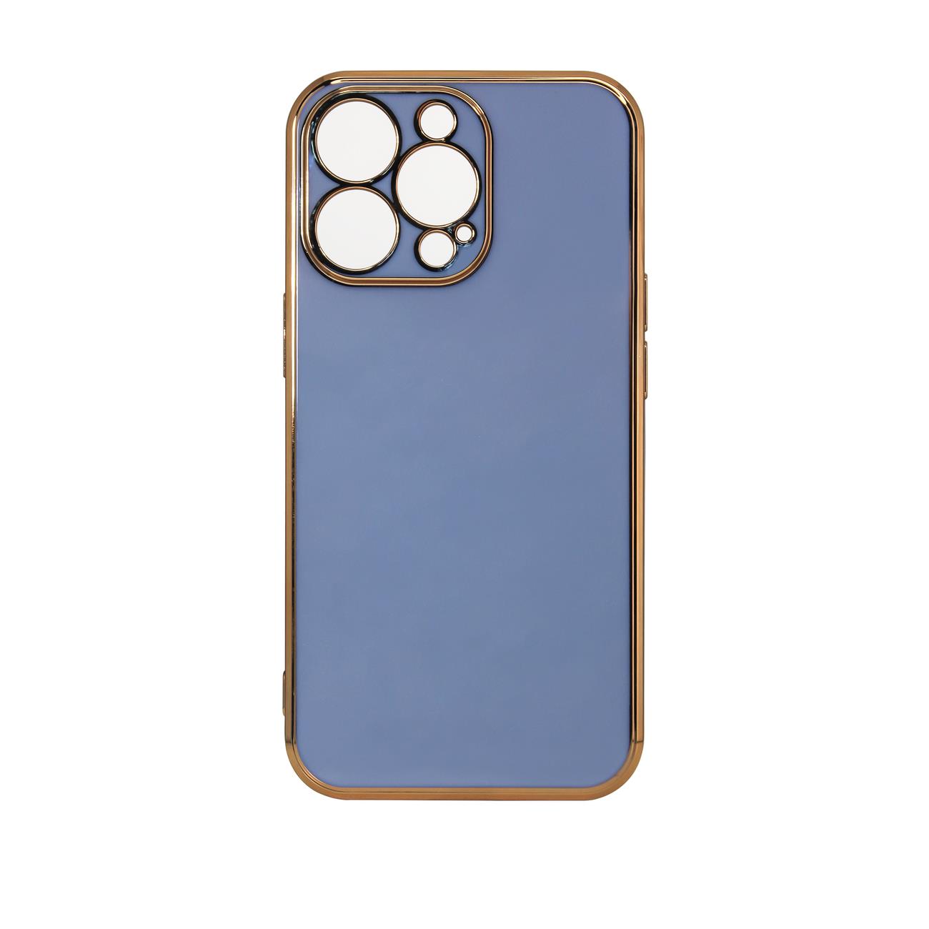 Lighting Color Case etui do iPhone 12 żelowy pokrowiec ze złotą ramką szary