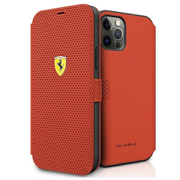 Ferrari FESPEFLBKP12LRE iPhone 12 Pro Max 6,7" czerwony/red book On Track Perforated