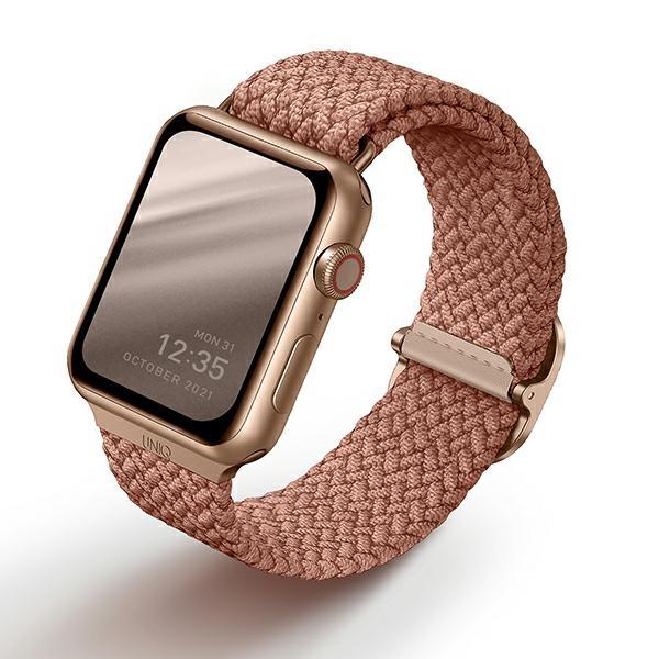 UNIQ pasek Aspen Apple Watch 44/42/45 mm Series 1/2/3/4/5/6/7/8/SE/SE2 Braided różowy/grapefruit pink