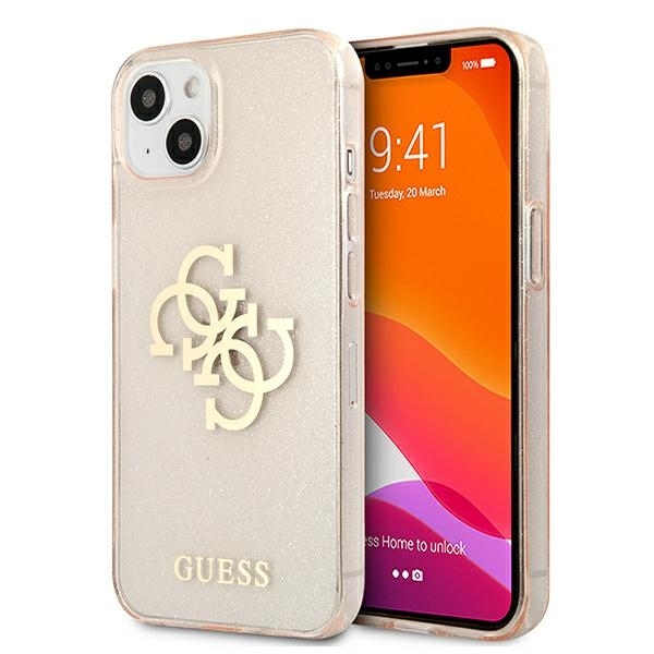 Guess GUHCP13SPCUGL4GGO iPhone 13 mini 5,4" złoty/gold hard case Glitter 4G Big Logo