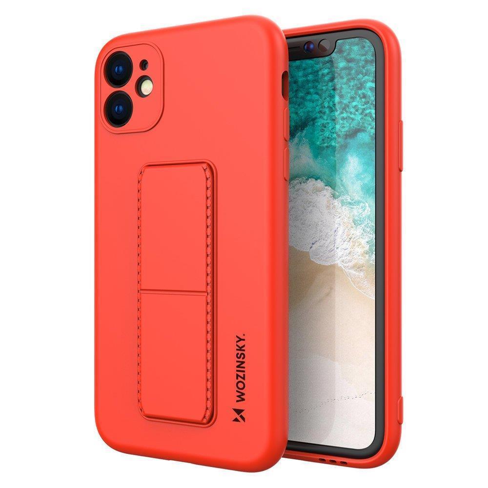 Wozinsky Kickstand Case silikonowe etui z podstawką etui Xiaomi Redmi 10X 4G / Xiaomi Redmi Note 9 czerwone