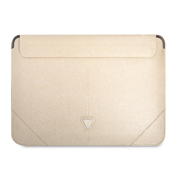 Guess Sleeve GUCS14PSATLE 14" beżowy /beige Saffiano Triangle Logo