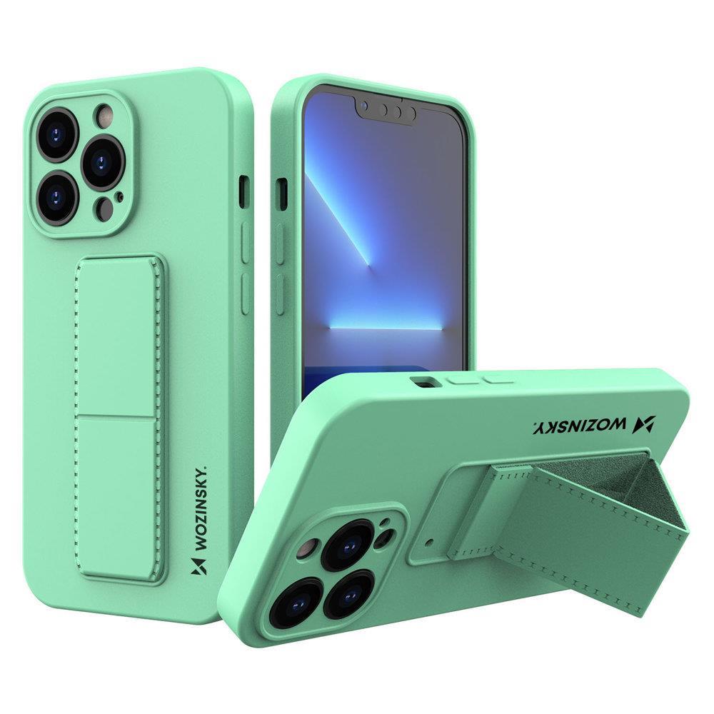 Wozinsky Kickstand Case silikonowe etui z podstawką iPhone 13 miętowe