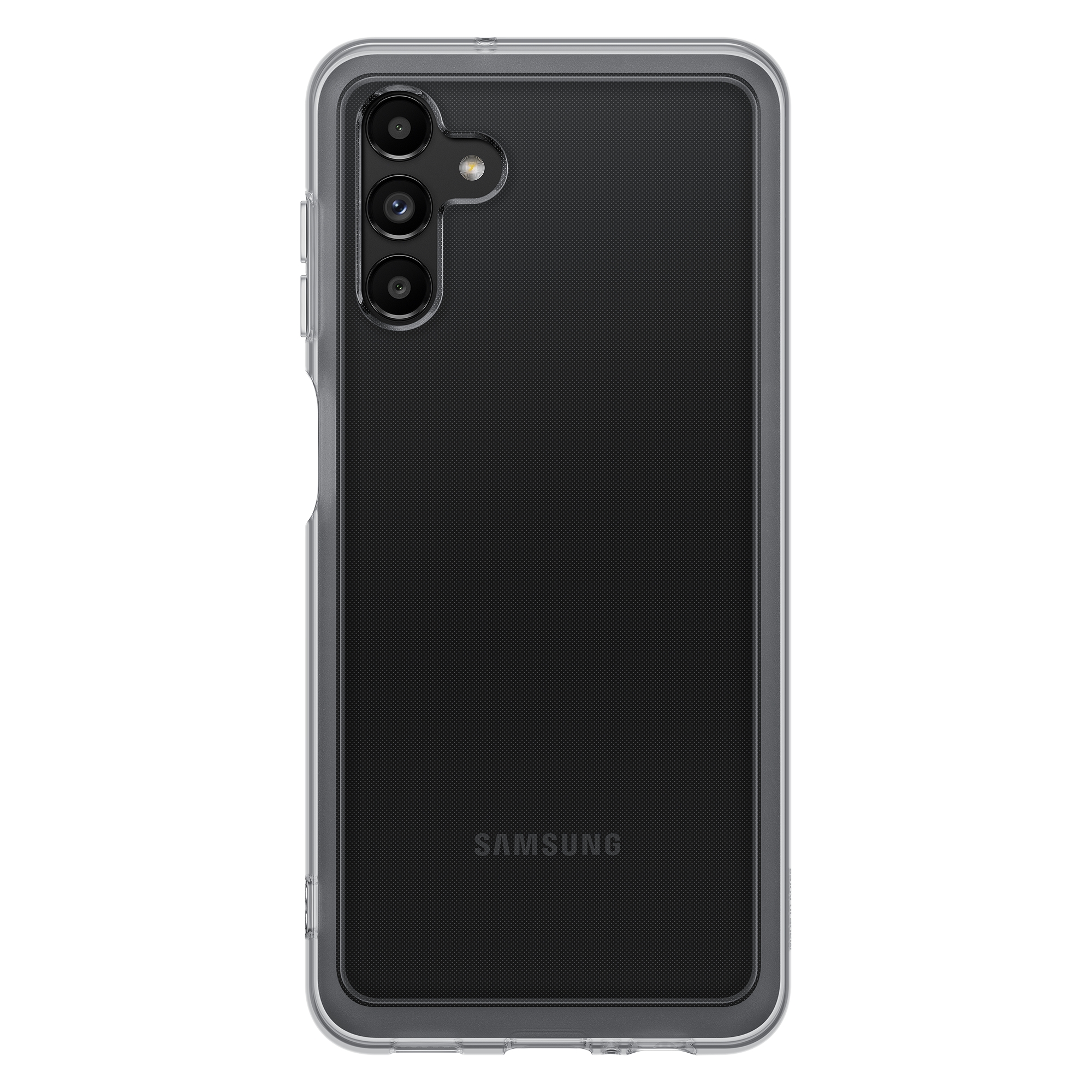 Samsung Soft Clear Cover wytrzymałe etui z żelową ramką i wzmocnionym tyłem Samsung Galaxy A13 5G czarny (EF-QA136TBEGWW)