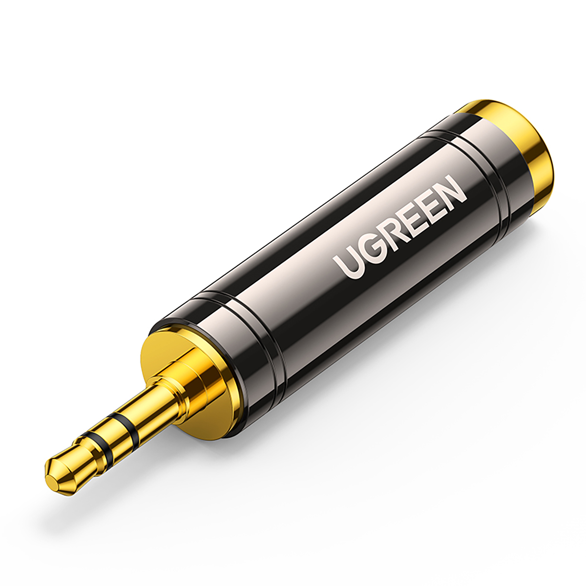 Ugreen adapter przejściówka audio z 3.5mm (męski) na 6,35mm mini jack (żeński) szary (AV168)