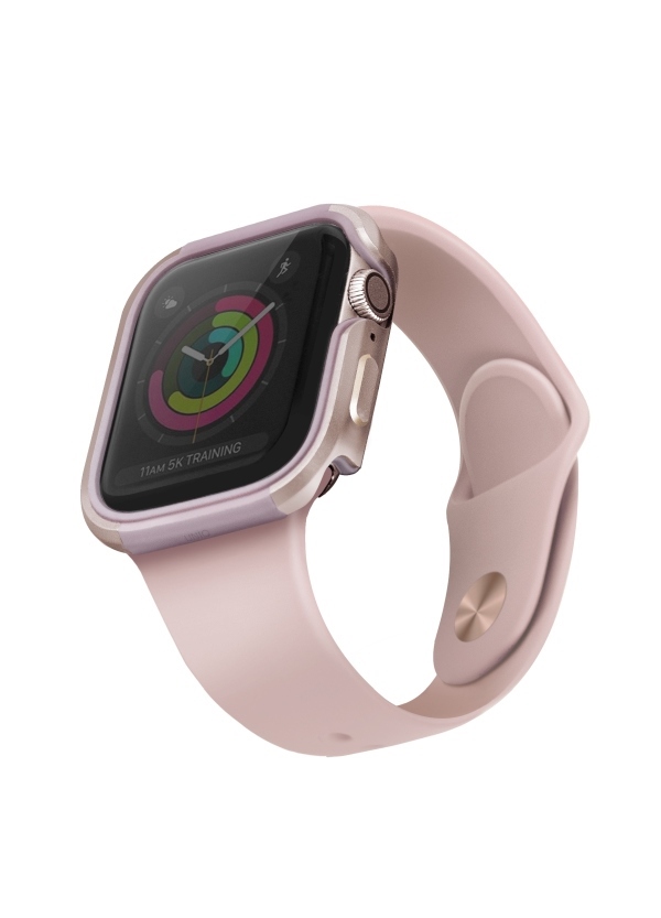 UNIQ etui Valencia Apple Watch Series 4/5/6/SE 44mm. różowo-złoty/blush gold pink