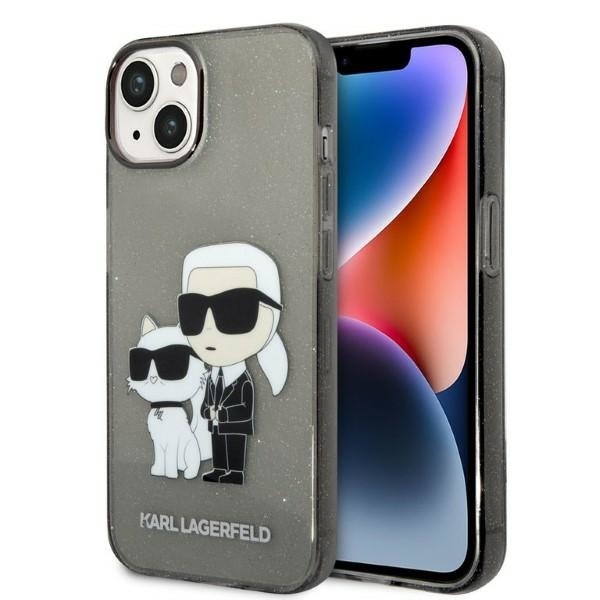 Karl Lagerfeld KLHCP14MHNKCTGK iPhone 14 Plus 6,7" czarny/black hardcase Glitter Karl&Choupette