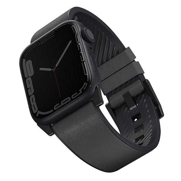 UNIQ pasek Straden Apple Watch Series 1/2/3/4/5/6/7/8/SE/SE2/Ultra 42/44/45/49mm. Leather Hybrid Strap grey/szary