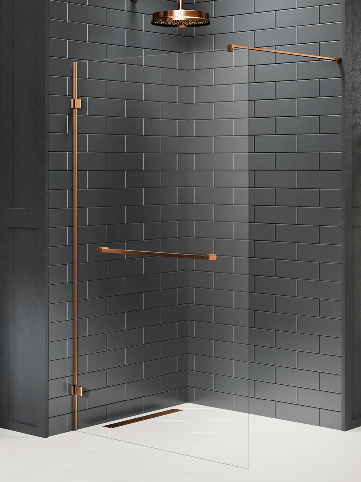 Darmowa Dostawa - Ścianka prysznicowa walk-in 60 cm New Trendy Avexa Copper Brushed EXK3783