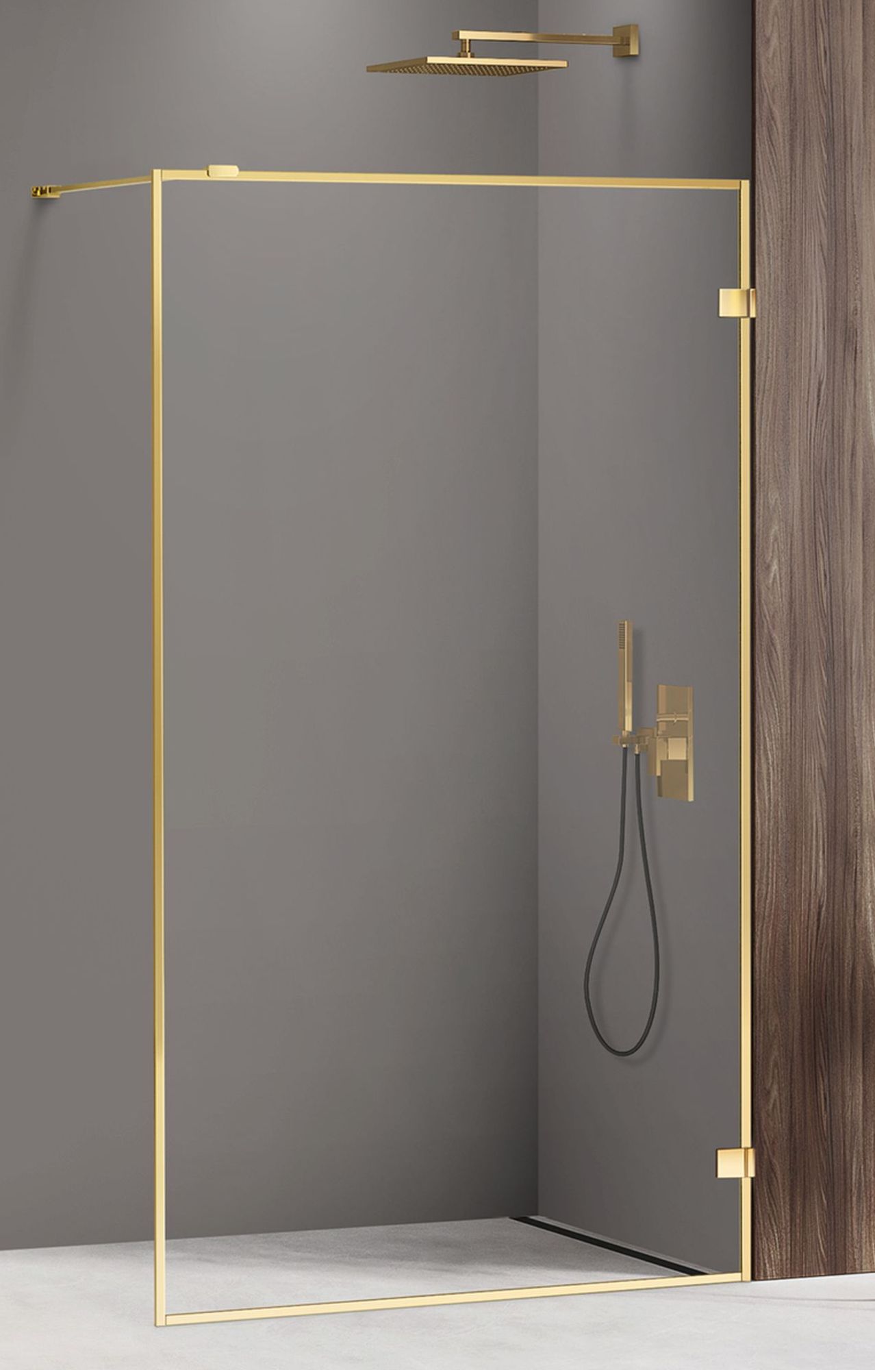 Darmowa Dostawa - Ścianka prysznicowa walk-in 70 cm New Trendy Avexa Gold Shine EXK2158
