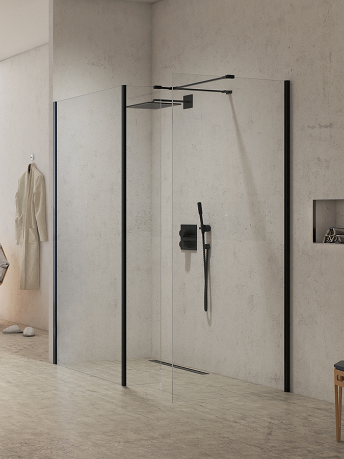 Darmowa Dostawa - Ścianka prysznicowa walk-in 90 cm New Trendy New Modus Black EXK0097