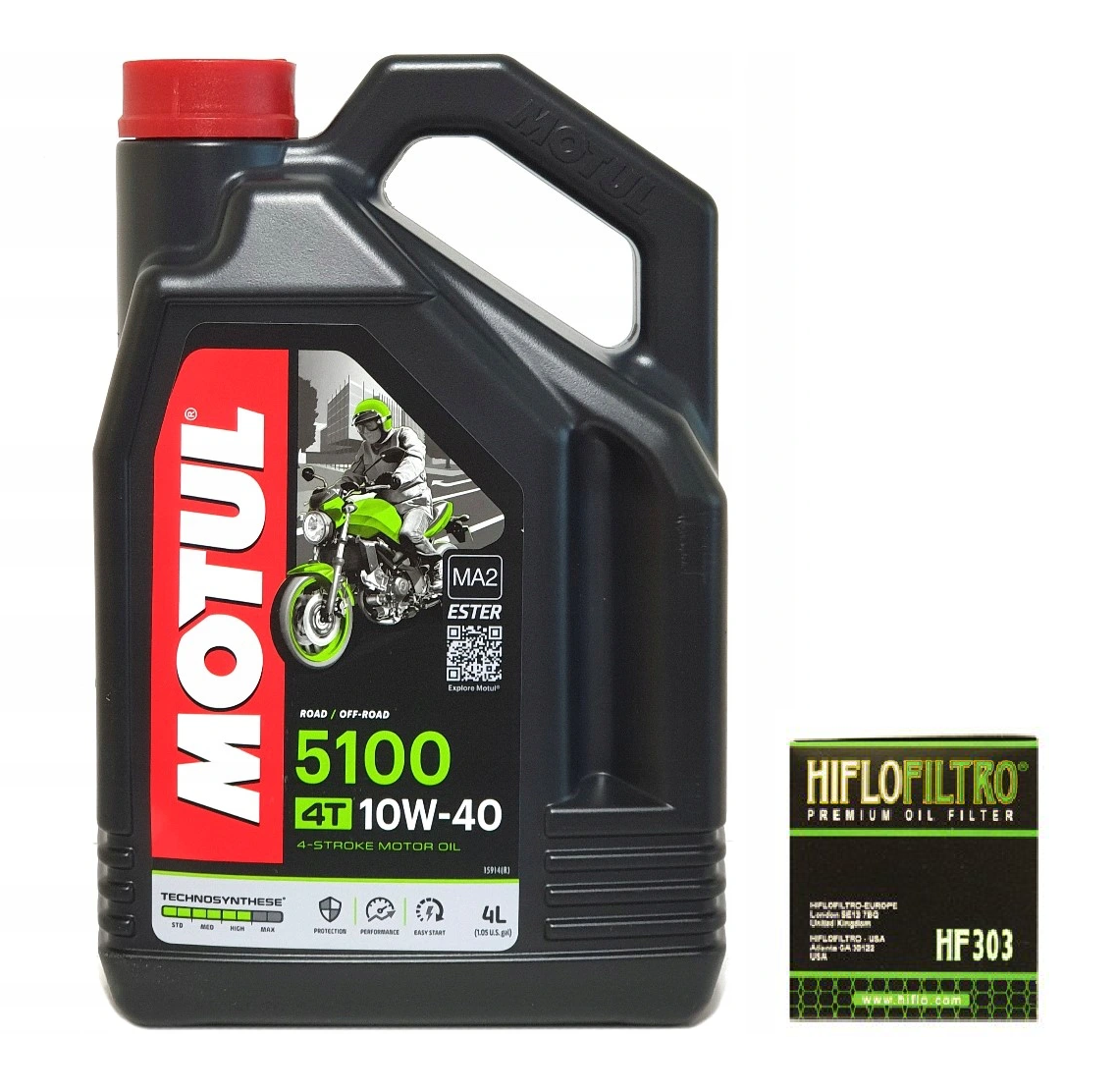 MOTUL 5100 4T 10W40 4L + FILTR HIFLO - Petrostar