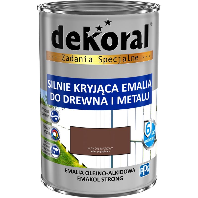 Emalia Dekoral Emakol Strong mahoń mat 0,9 l