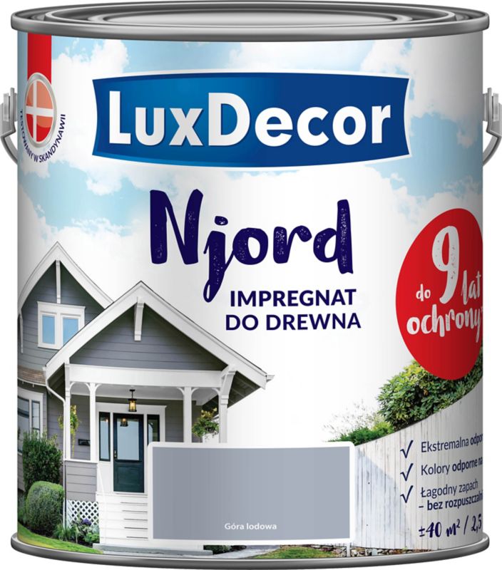 Impregnat do elewacji drewnianych Njord Luxdecor góra lodowa 2,5 l