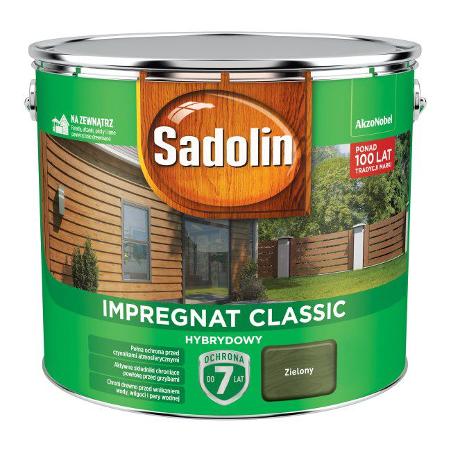 Impregnat do drewna Sadolin Hybrydowy zielony 9 l