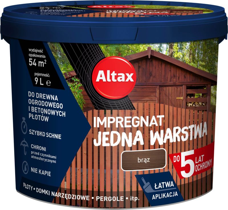 Impregnat Altax Jedna Warstwa brąz 9 l