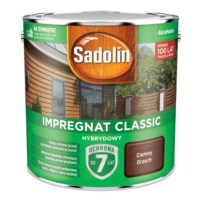 Impregnat do drewna Sadolin Hybrydowy ciemny orzech 2,5 l