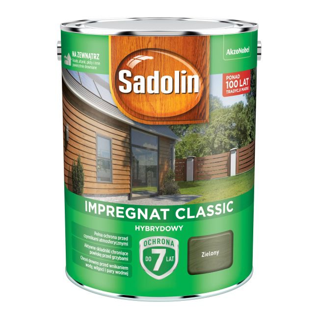 Impregnat do drewna Sadolin Hybrydowy zielony 4,5 l