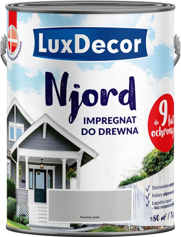 Impregnat do elewacji drewnianych Njord Luxdecor poranny szron 5 l