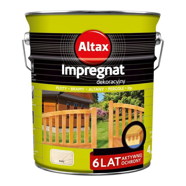 Impregnat do drewna Altax 6 lat biały 4,5 l