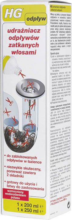 Udrażniacz odpływów zatkanych włosami HG 450 ml
