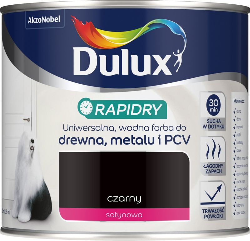 Emalia akrylowa Dulux Rapidry czarna 0,4 l