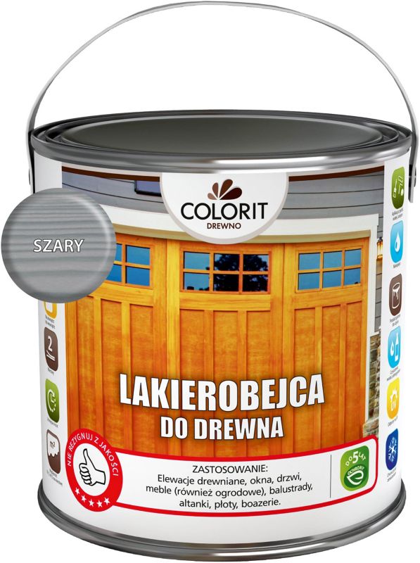 Lakierobejca do drewna Colorit Drewno szara 2,5 l