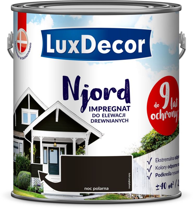 Impregnat do elewacji drewnianych Njord Luxdecor noc polarna 2,5 l