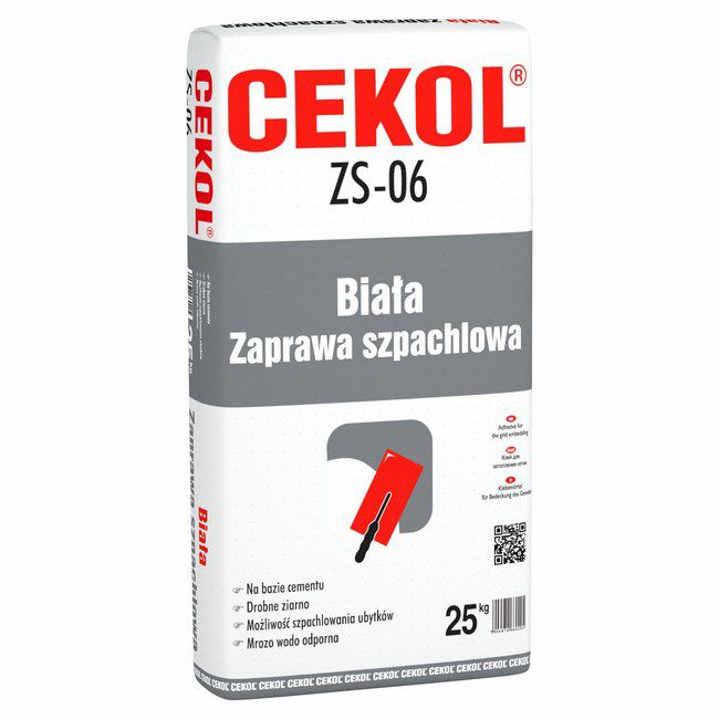 Biała zaprawa szpachlowa Cekol ZS-06 25 kg