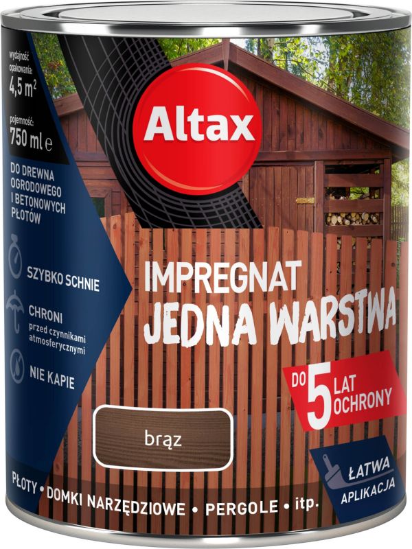 Impregnat Altax Jedna Warstwa brąz 0,75 l