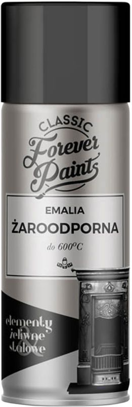 Emalia żaroodporna do 600°C Forever Paints 400 ml czarna