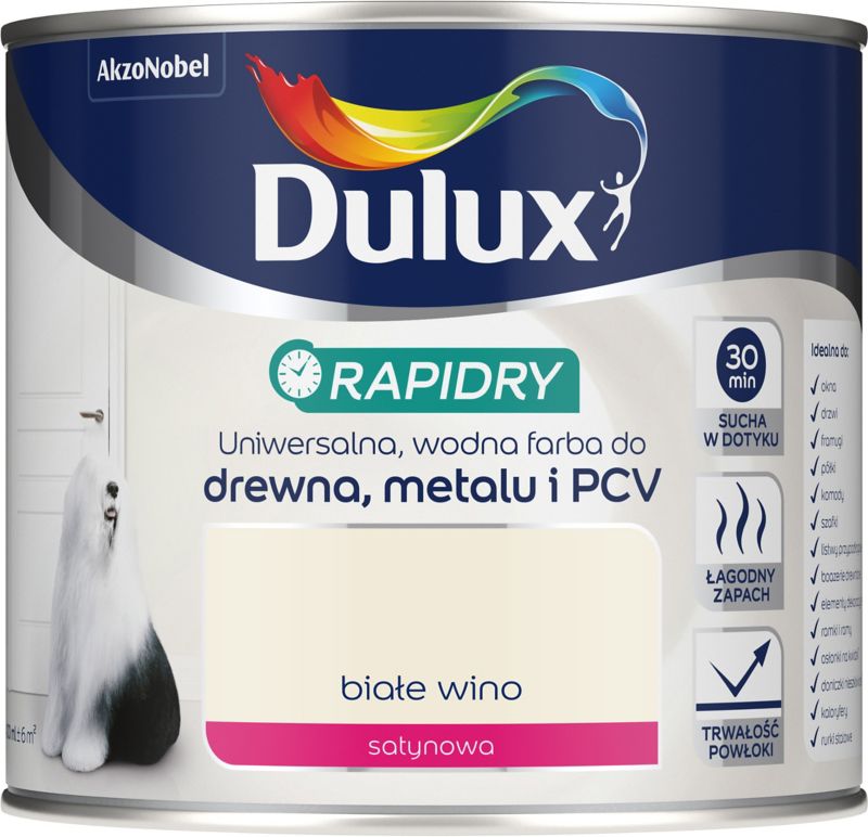 Emalia akrylowa Dulux Rapidry białe wino 0,4 l