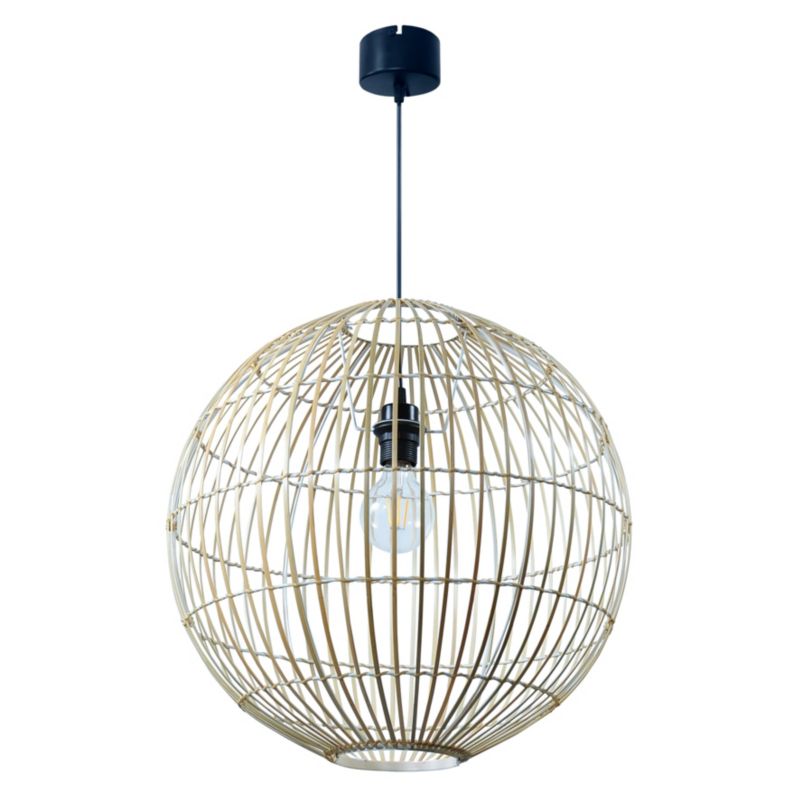 Lampa wisząca GoodHome Dacite 1 x 40 W E27 48 cm jasny bambus