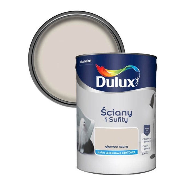 Farba Dulux Ściany i Sufity glamour szary 5 l