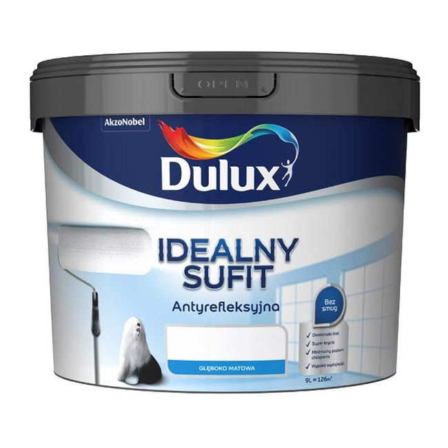 Farba Dulux Idealny Sufit white 9 l