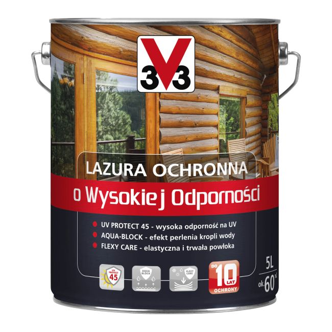 Lazura ochronna o wysokiej odporności V33 mahoń 5 l