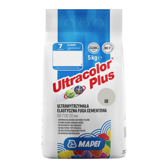 Fuga elastyczna Mapei Ultracolor Plus 111 srebrna 5 kg