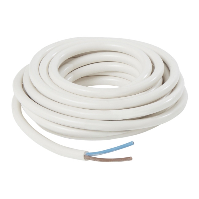 Kabel zasilający H05VVF 2 x 1,5 mm2 5 m biały