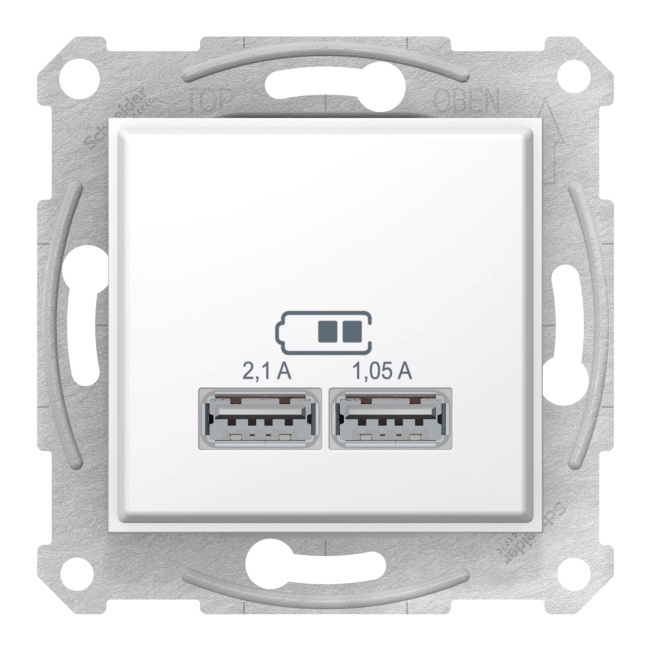 Gniazdo USB Schneider Electric Sedna 2,1 A białe