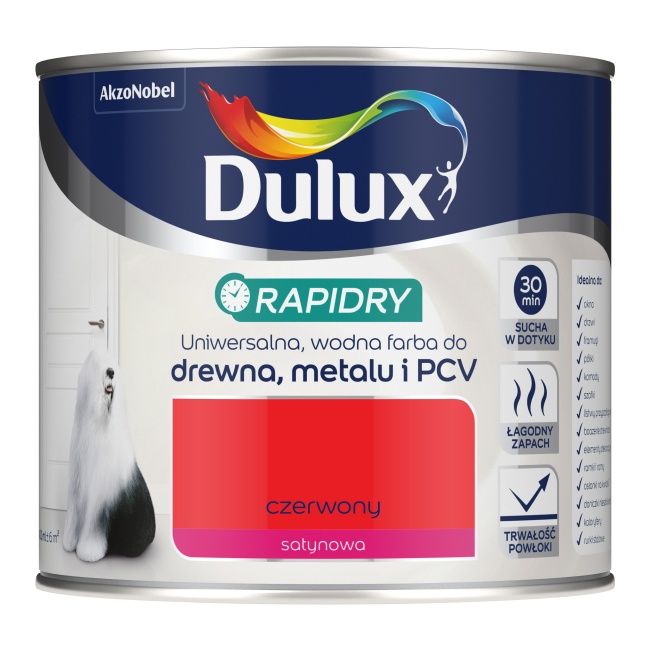 Emalia akrylowa Dulux Rapidry czerwona 0,4 l