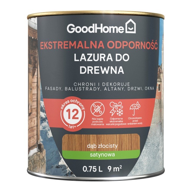 Lazura GoodHome 12 lat dąb złocisty 0,75 l